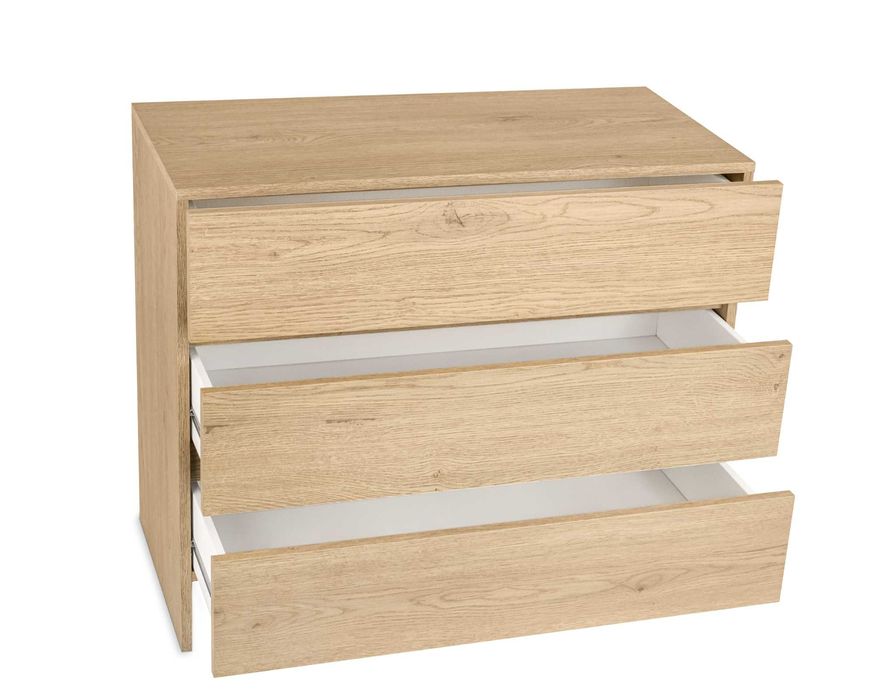 Komoda ESSENZIO dąb Cremona – mała komoda z 3 szufladami