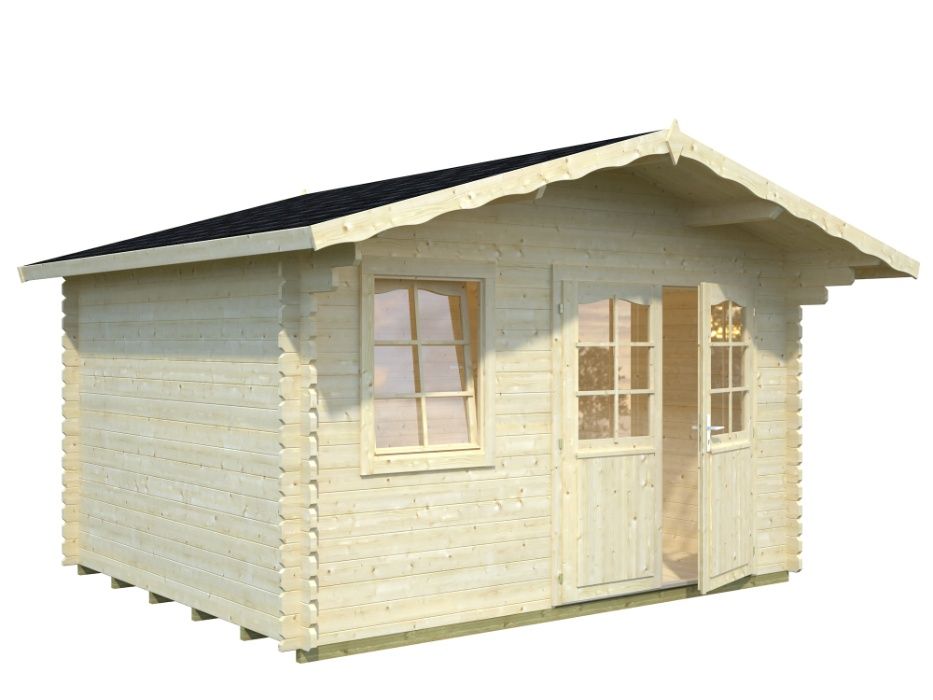 Drewniany domek narzędziowy drewniany magazynek 3.8x3.2m 34mm