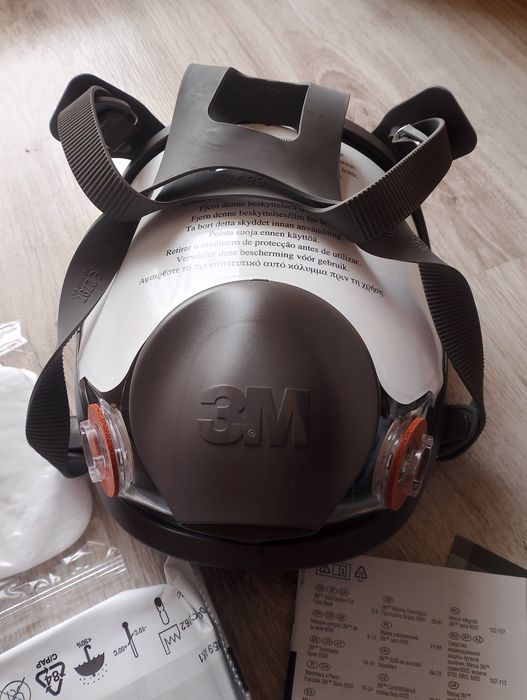 Maska pełnotwarzowa lakiernicza/ przeciwpyłowa 3M 6000 rozm M