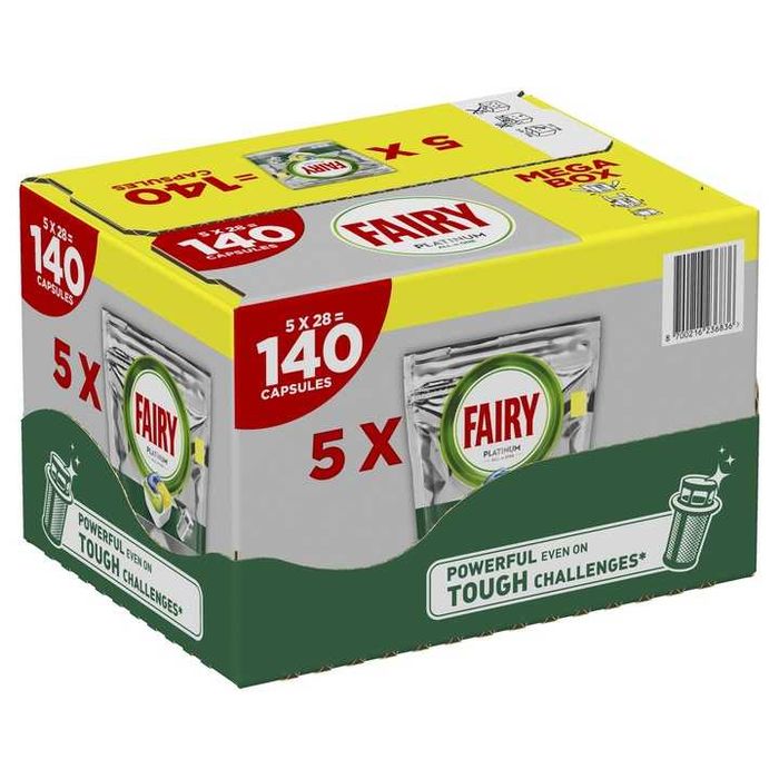 Kapsułki FAIRY Platinum do zmywarki 5x28=140szt  All In One Lemon