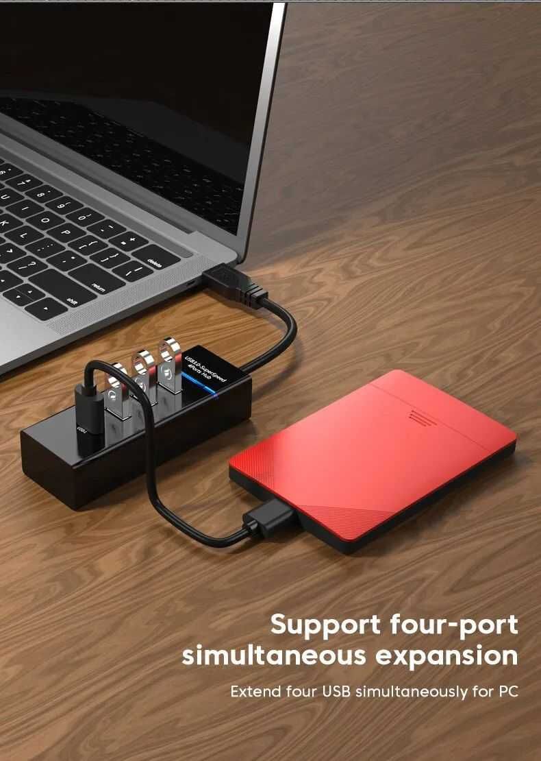 Rozgałęźnik Rozdzielacz Portów HUB 4x USB 3.0