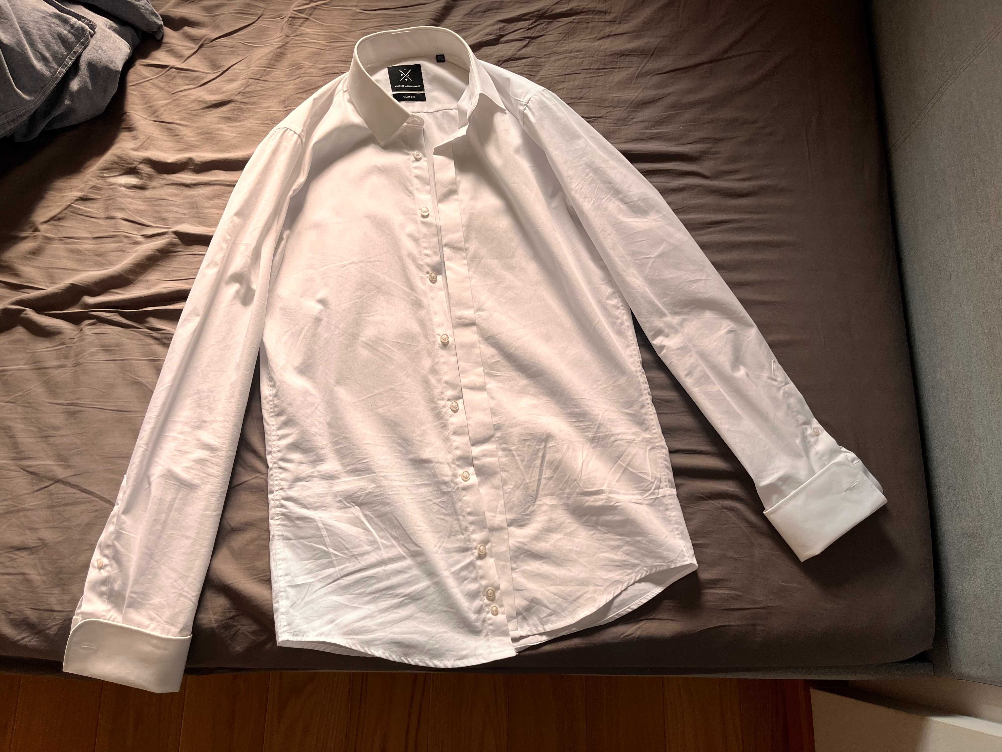 Biała koszula slim fit, rozmiar 39/40, Pako Lorente.