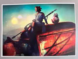 Plakat Star Wars Gwiezdne Wojny Rey Skywalker BB8 Poster A3 Na Prezent