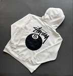 Bluza Stussy Hoodie | Biała bluza 8Ball Hoodie