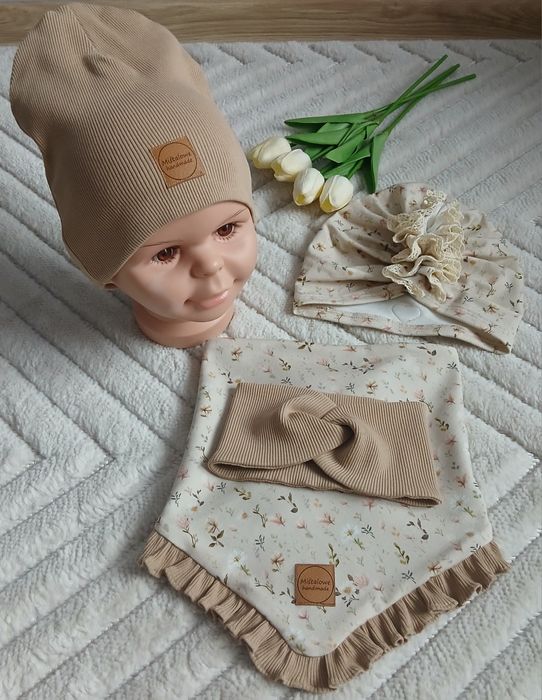 Czapka turban chusta i opaska handmade