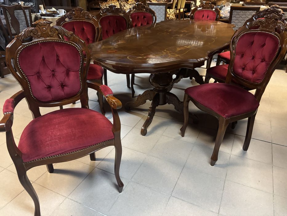 Zestaw włoski stylowy stół na 10 osób 8 krzeseł meble stylowe italy