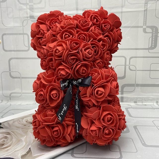 Miś z Róż + Wstążka + Pudełko na Walentynki GRATIS