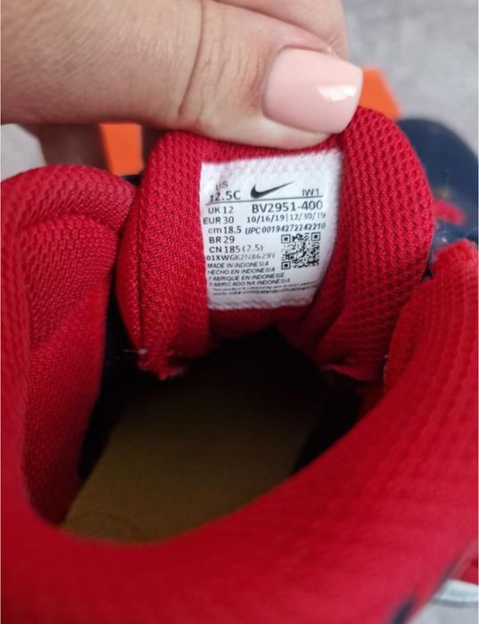 Дитячі кросівки хайтопи на липучці nike на хлопчика, темно-сині 30р