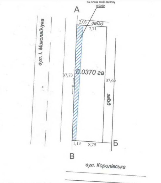 Земельна ділянка під торгівлю, 0,037 га, вул. Івана Миколайчука