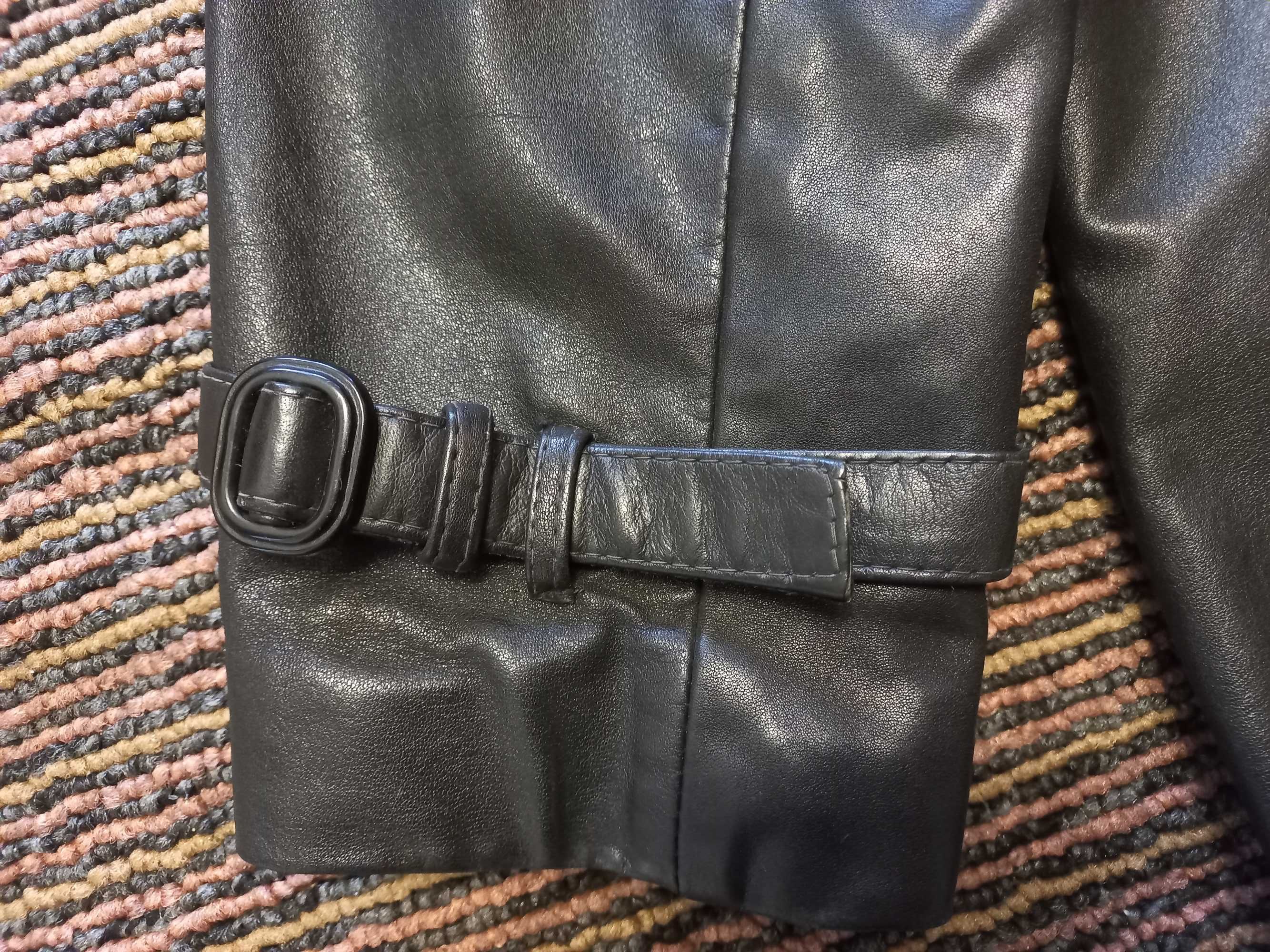 Пиджак мужской кожаный черный (б/у)