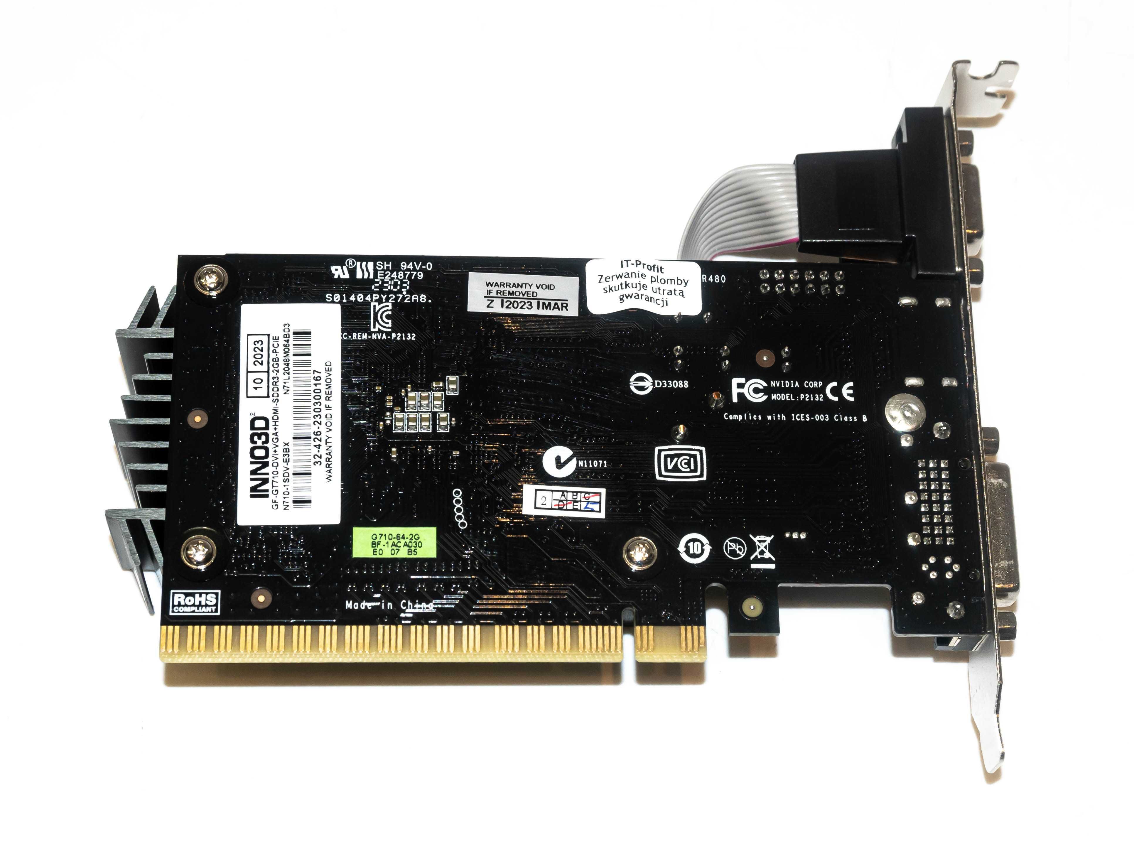 Karta Graficzna nVidia GeForce GT710 Inno3D 2GB 64bit HDMI DVI D-SUB