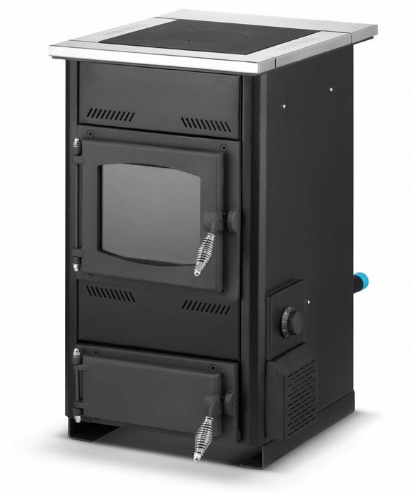 Piec kuchnia węglowa westfalka z płaszczem wodnym TEMY ES 10 kW czarna