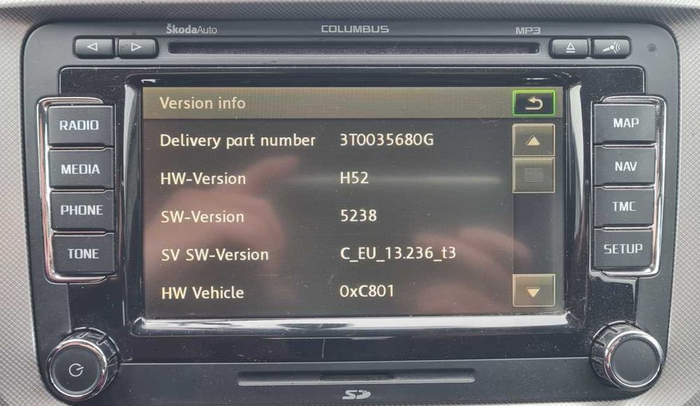 Oryginalne radio Columbus RNS 510 + oryginalny moduł BT VW Nokia