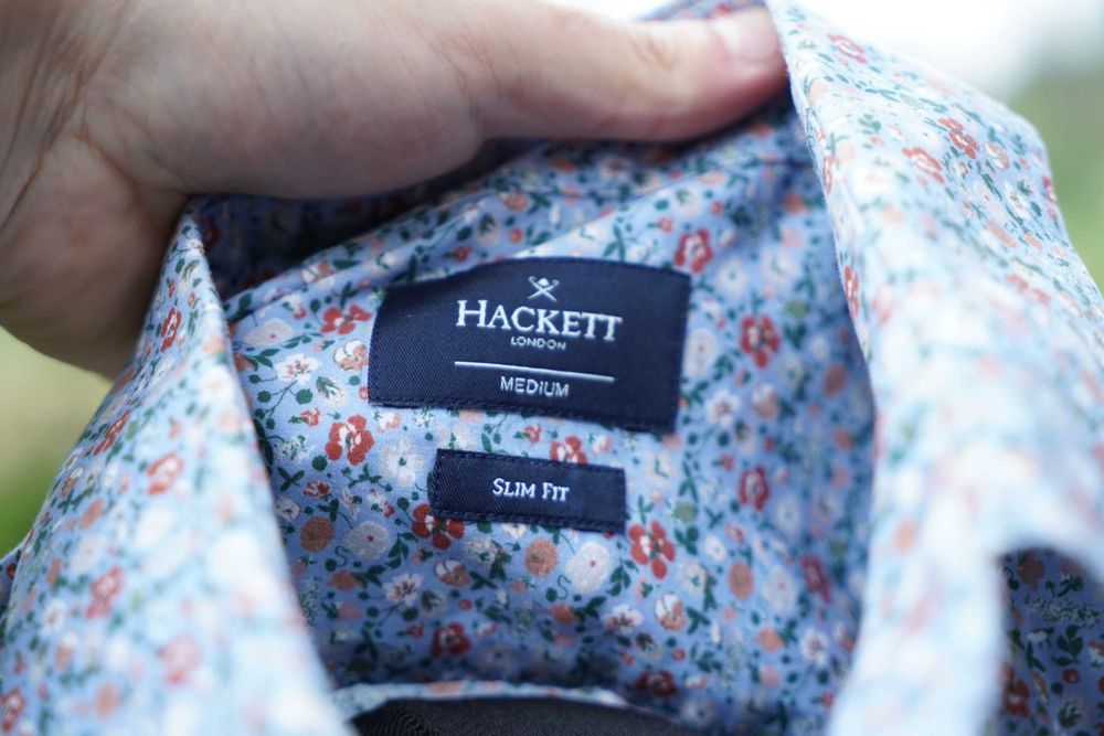 Hackett London męska bawełniana koszula w kwiaty M Slim