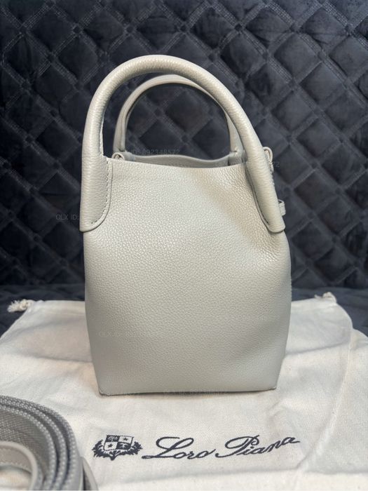 Сумка Loro Piana Micro Bale Bag Лоро Пиано микро байл мини сумка серая