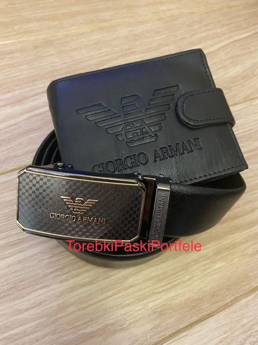 Nowy zestaw Giorgio Armani , pasek + portfel.