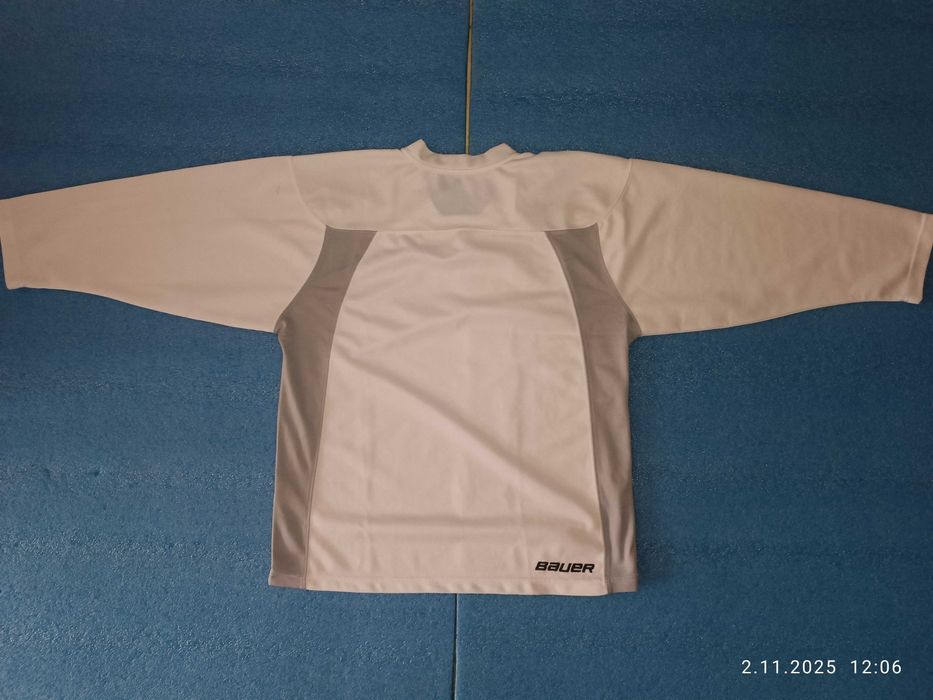 Bluza hokejowa Bauer biało-szara, Junior M/L