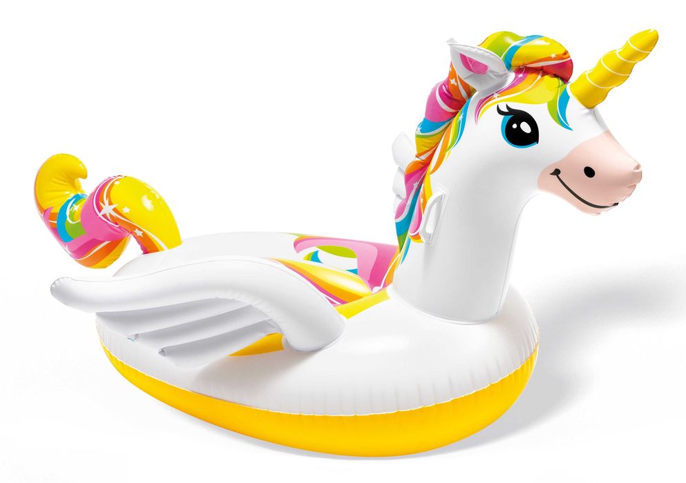 Duży dmuchany materac do pływania JEDNOROŻEC 198x140x97 cm INTEX 57561