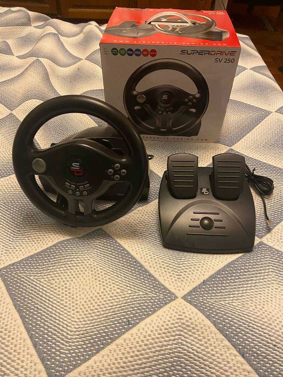 Volante + Pedais SUPERDRIVE SV 200 (Multiplataforma - Preto)