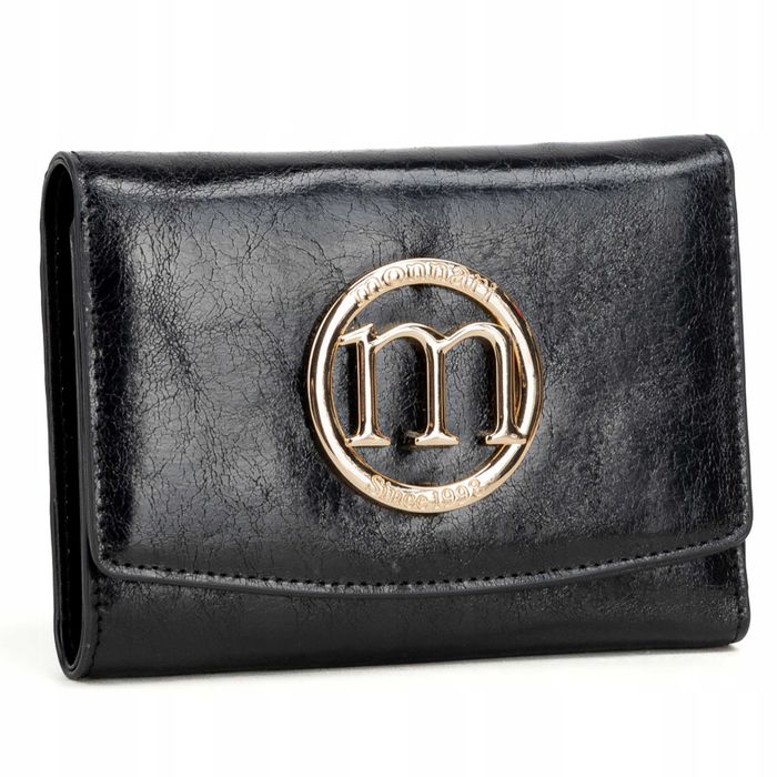 MONNARI Portfel Damski Klasyczny Czarny Mały Skóra Eko Elegancki