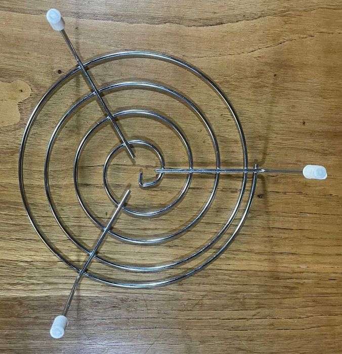 Suporte tripé 2 pratos micro-ondas em aço inoxidável