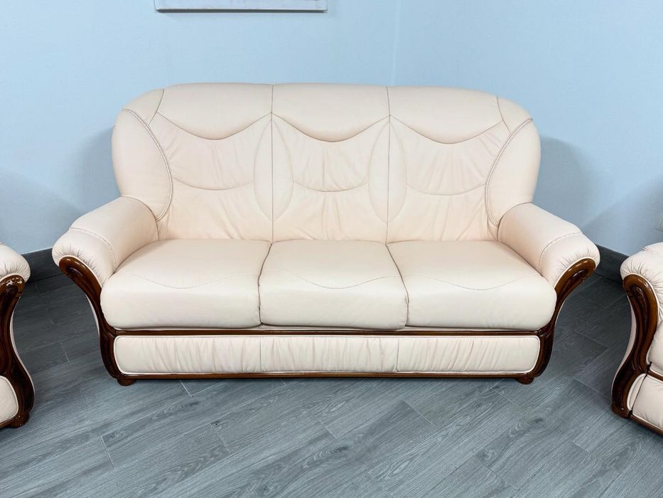 Доставка! Комплект Шкіряний диван та крісло реклайнер