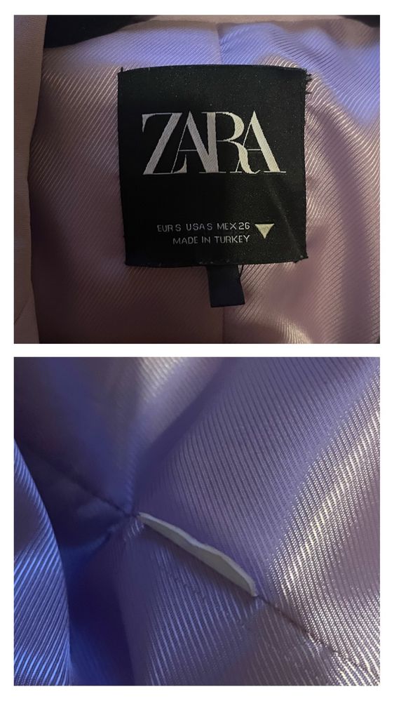 Zara marynarka zakiet liliowa s oversize klasyczna lyocell