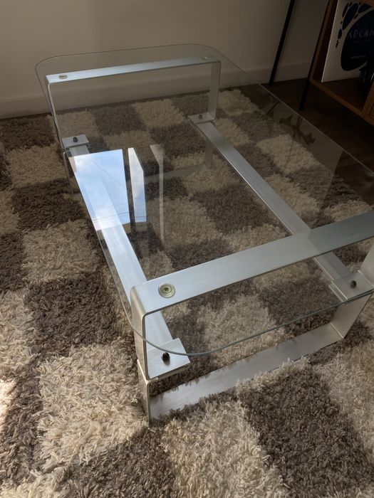 Mesa de centro vidro e metal