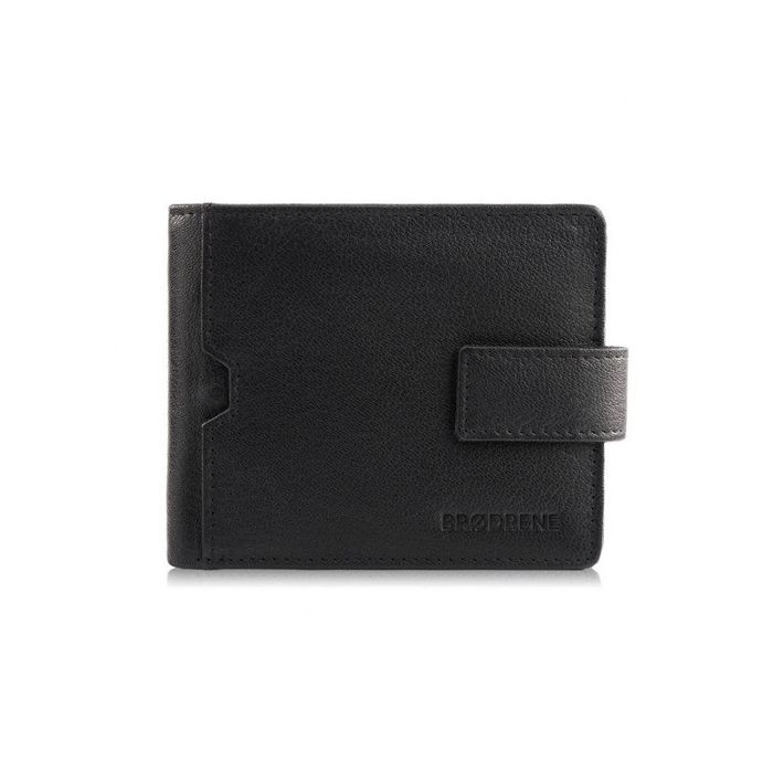 portfel męski mały skórzany czarny rfid brodrene g-109mn/bl
