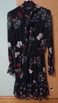 Suknia czarna w kwiaty mohito 34