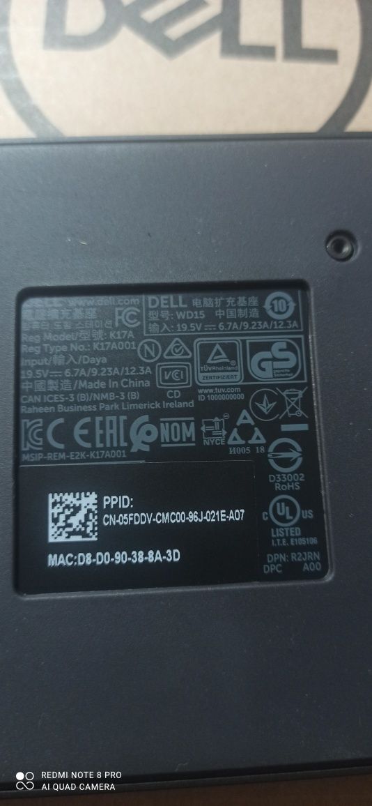 Док-станция Dell Dock WD15