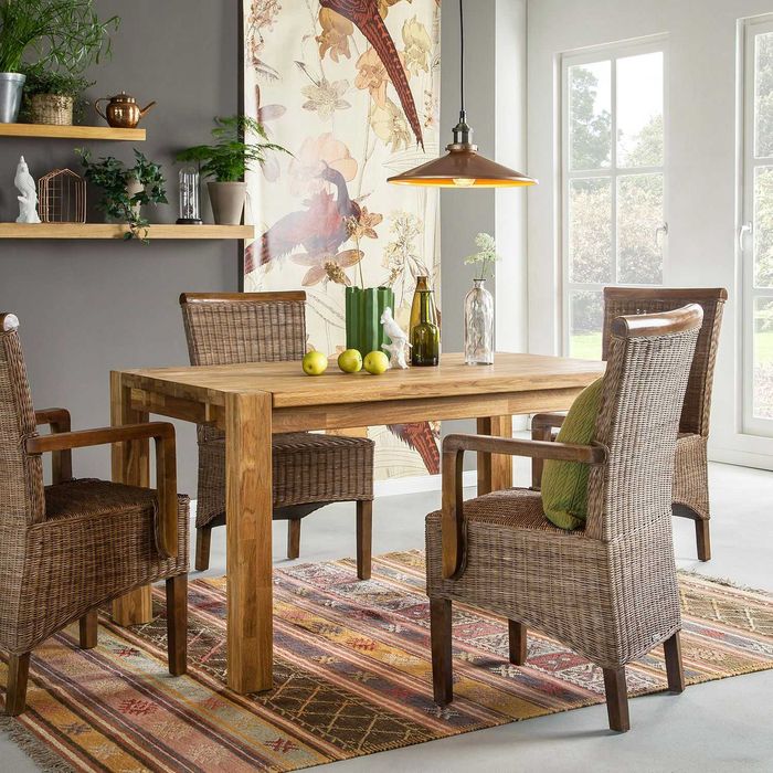 Stół prostokątny lity dębowy olejowany 140x90xh 75cm