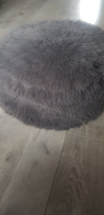 Fotel Pufa puf podnóżek siedzisko miś włochaty szary tanio