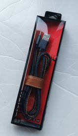 Kabel USB typ C w oplocie. 2.1A, 100cm.