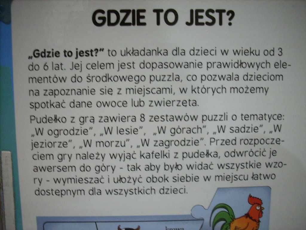 gra edukacyjna dla dzieci układanka NOWA