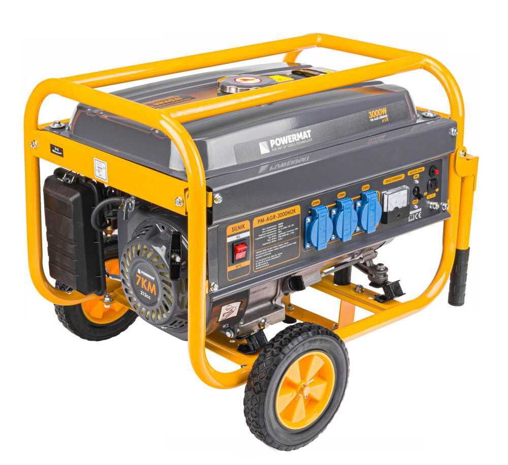 POWERMAT Agregat Prądotwórczy Generator 3000w 230v Koła Avr PM1198