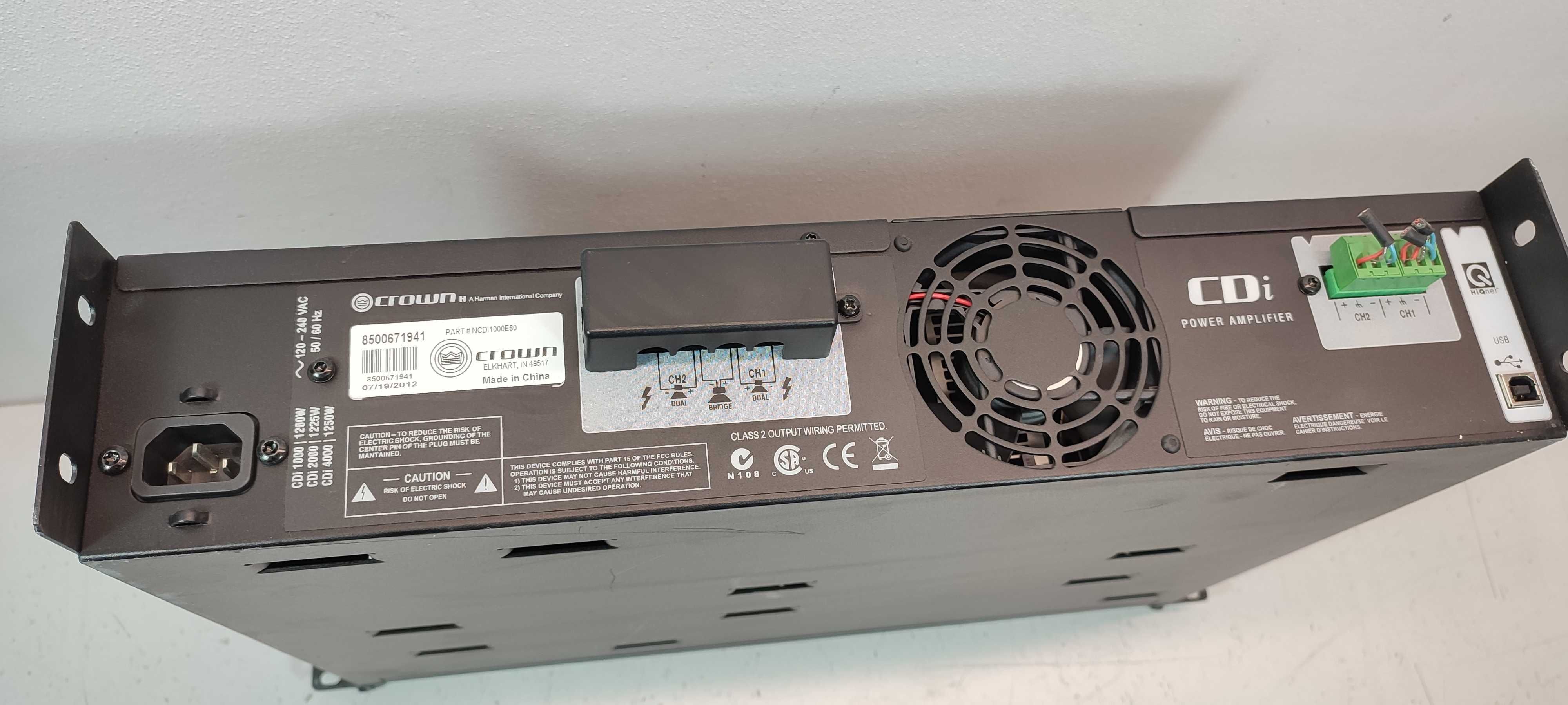 Dwukanałowy wzmacniacz mocy 70V/140V 500W CROWN CDi 1000