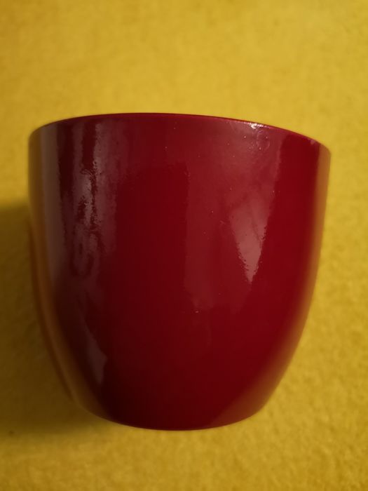 Doniczka/osłonka ceramiczna bordowa