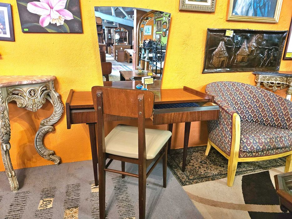 Conjunto de toucador vintage e banco - óptimo estad