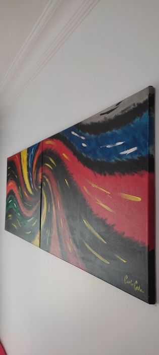 Pintura em tela díptico de Carlos Costa