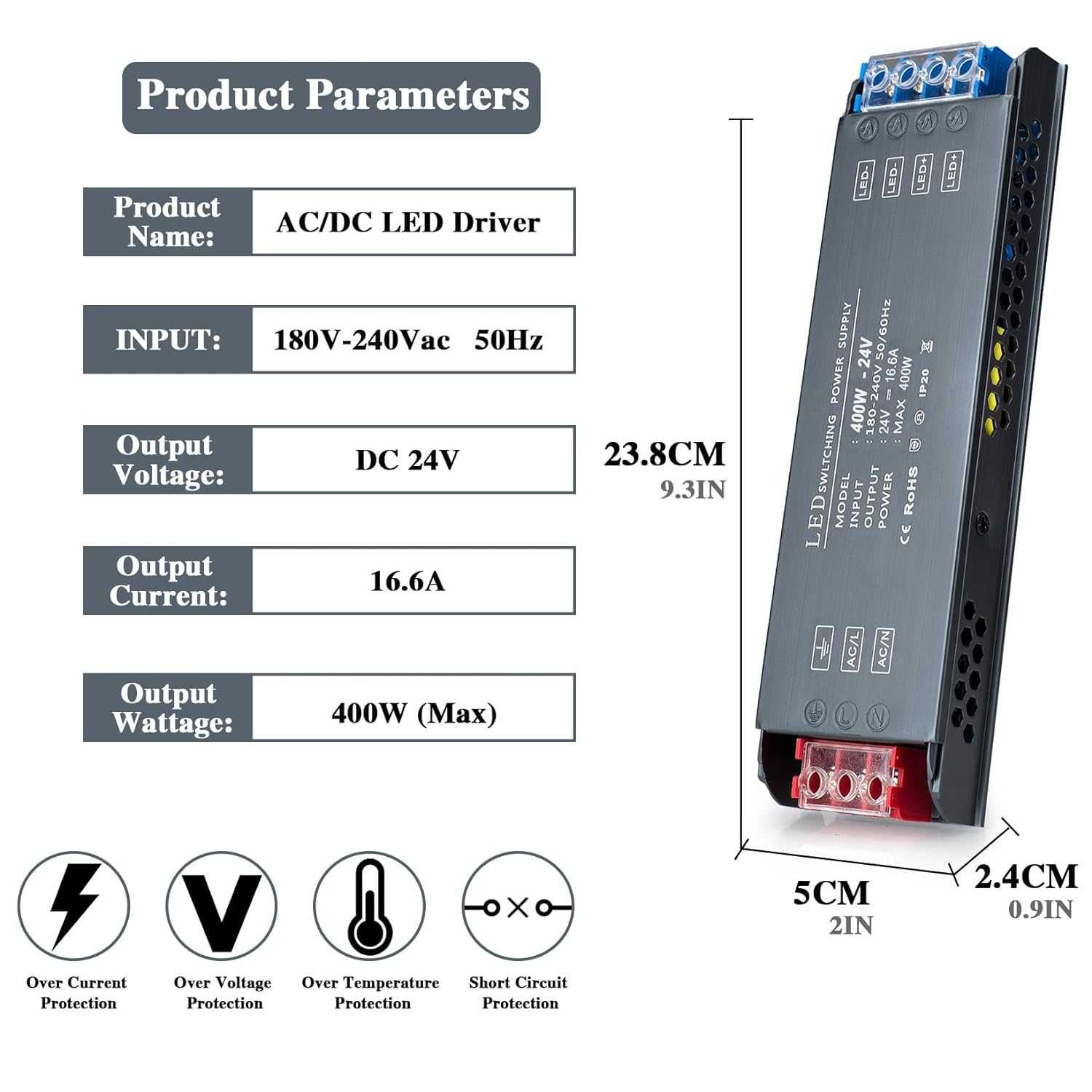 Nowy sterownik/ transformer/ zasilacz/ adapter/LED/24 V/BRIMETI !5948!