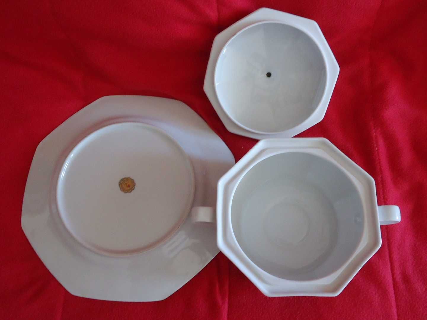 Conjunto Terrina + Prato de porcelana Vizavi Limoges