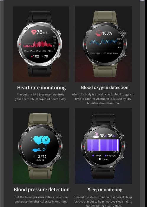 Smartwatch 1,6 cala HD wyś.mocna bateria NOWY