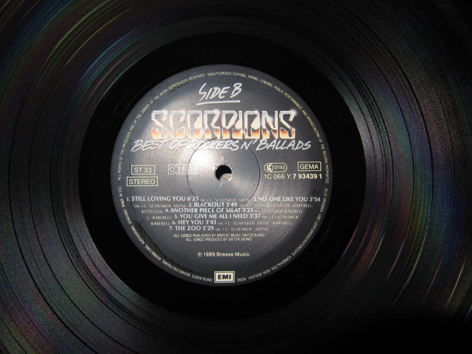 Виниловый Альбом - КУЛЬТОВЫЕ Баллады -Scorpions- 1989 *ОРИГИНАЛ