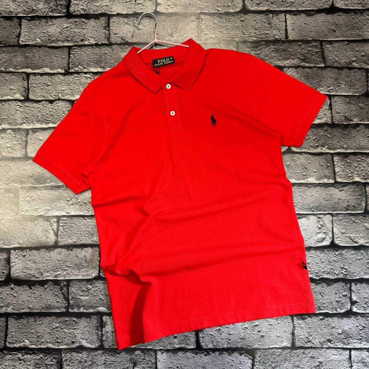 Чоловіча футболка поло Polo Ralph Lauren Чорна / Біла / Червона