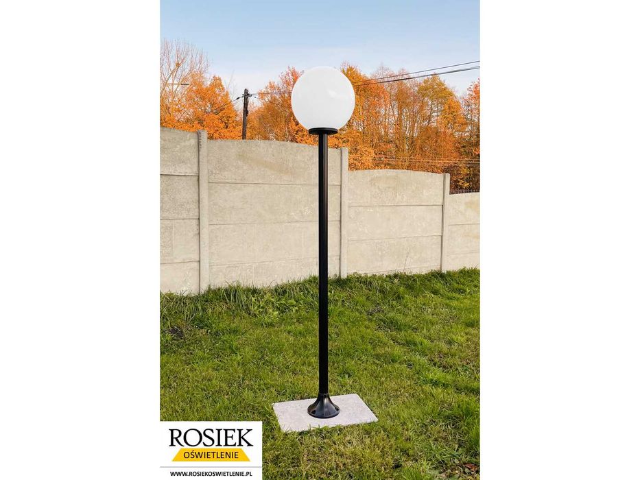Lampa ogrodowa parkowa Kula BIAŁA 40cm - 214cm | OSTATNIE SZTUKI