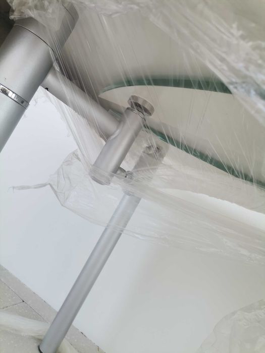 Mesa de jantar extensível vidro fosco