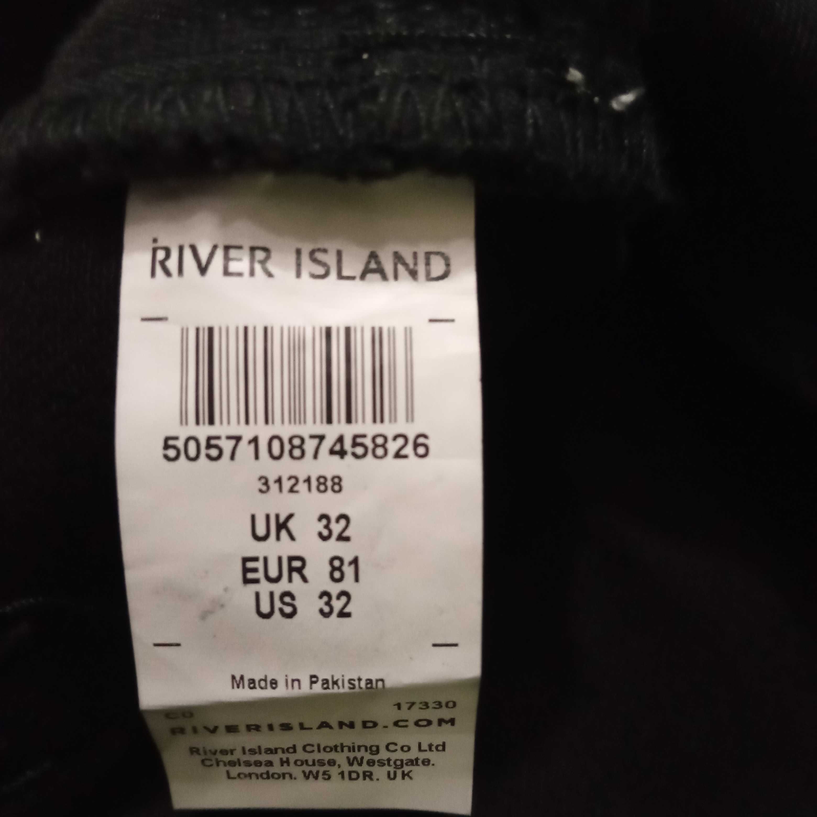 Nowe jeansowe czarne szorty męskie r. 32 River Island