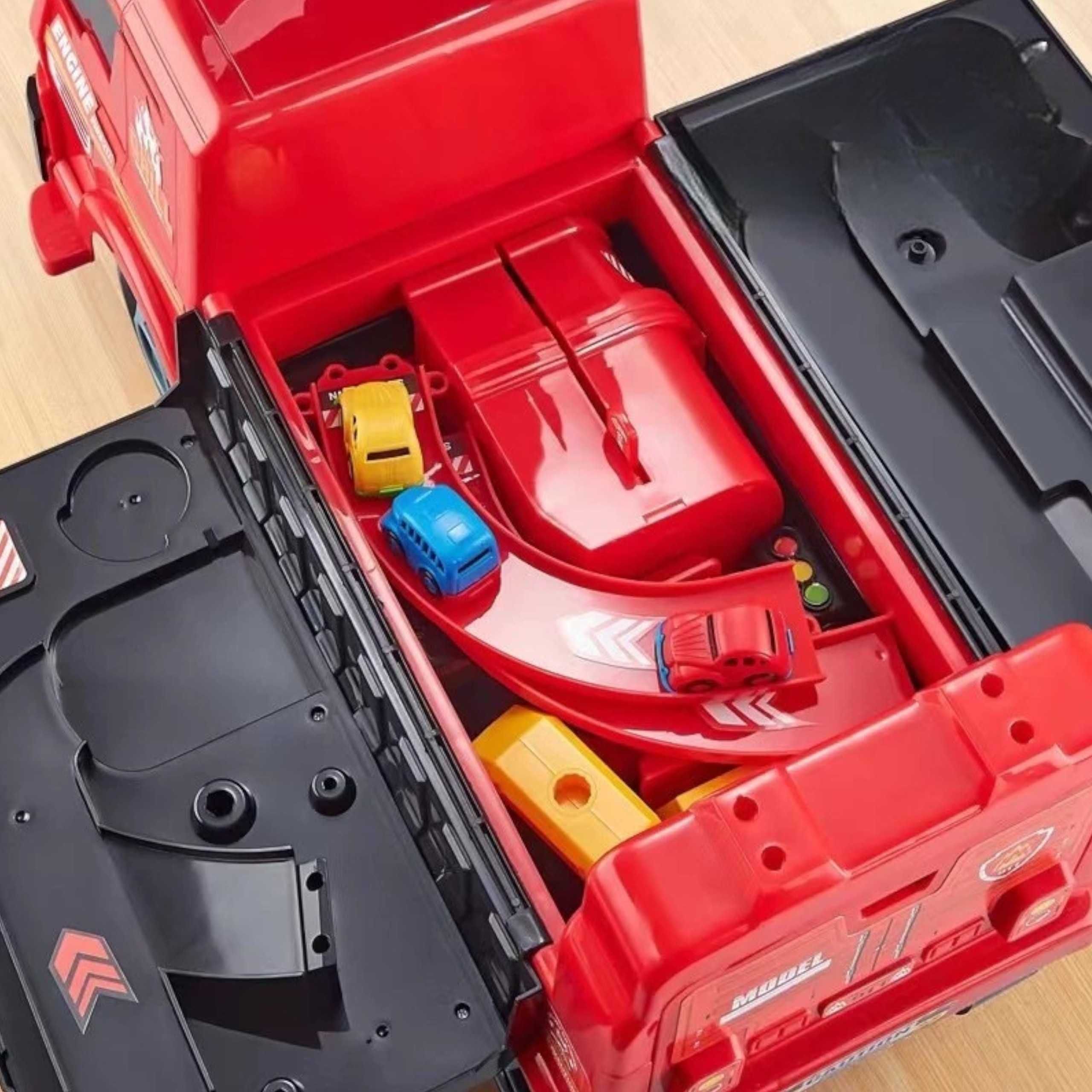Jeździk 2w1 straż pożarna autka parking dźwig pistolet na wodę ZH921