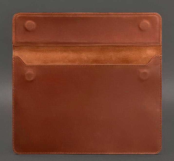 Светло-коричневый Кожаный чехол на магнитах для MacBook 13